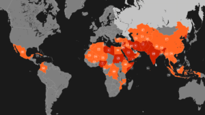 Map of the 2022 World Watch List of countries where persecution of Christians in the highest. Image provided by Open Doors USA