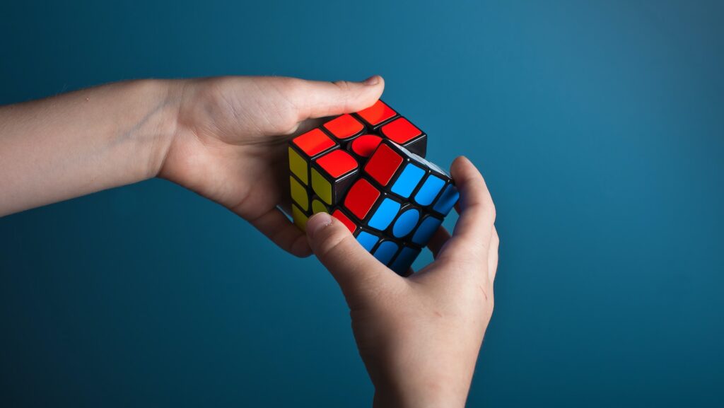person playing magic cube