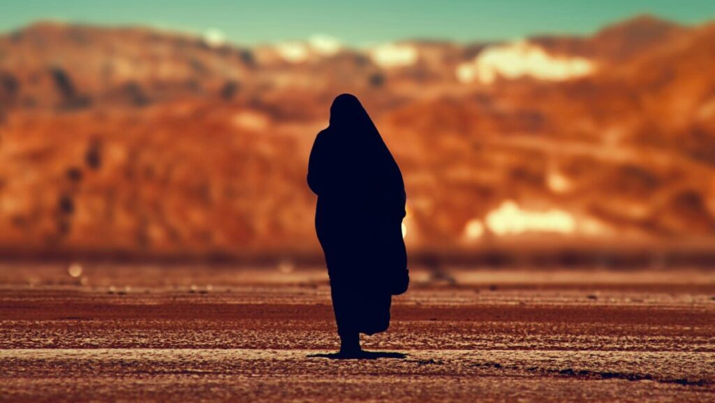 silhouette of person walking on ground at daytime