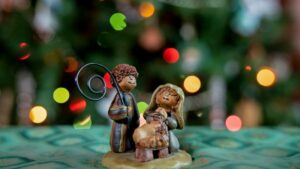 brown ceramic angel figurine on table