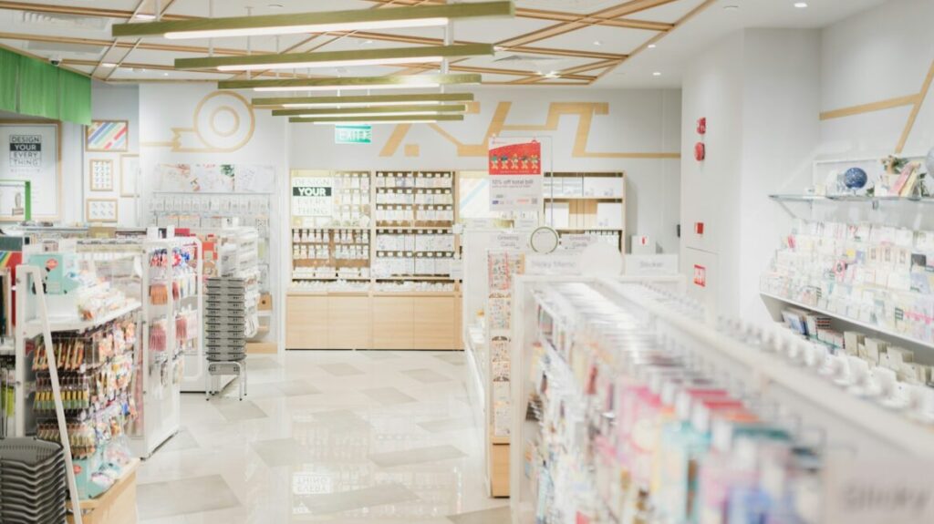 empty white painted store